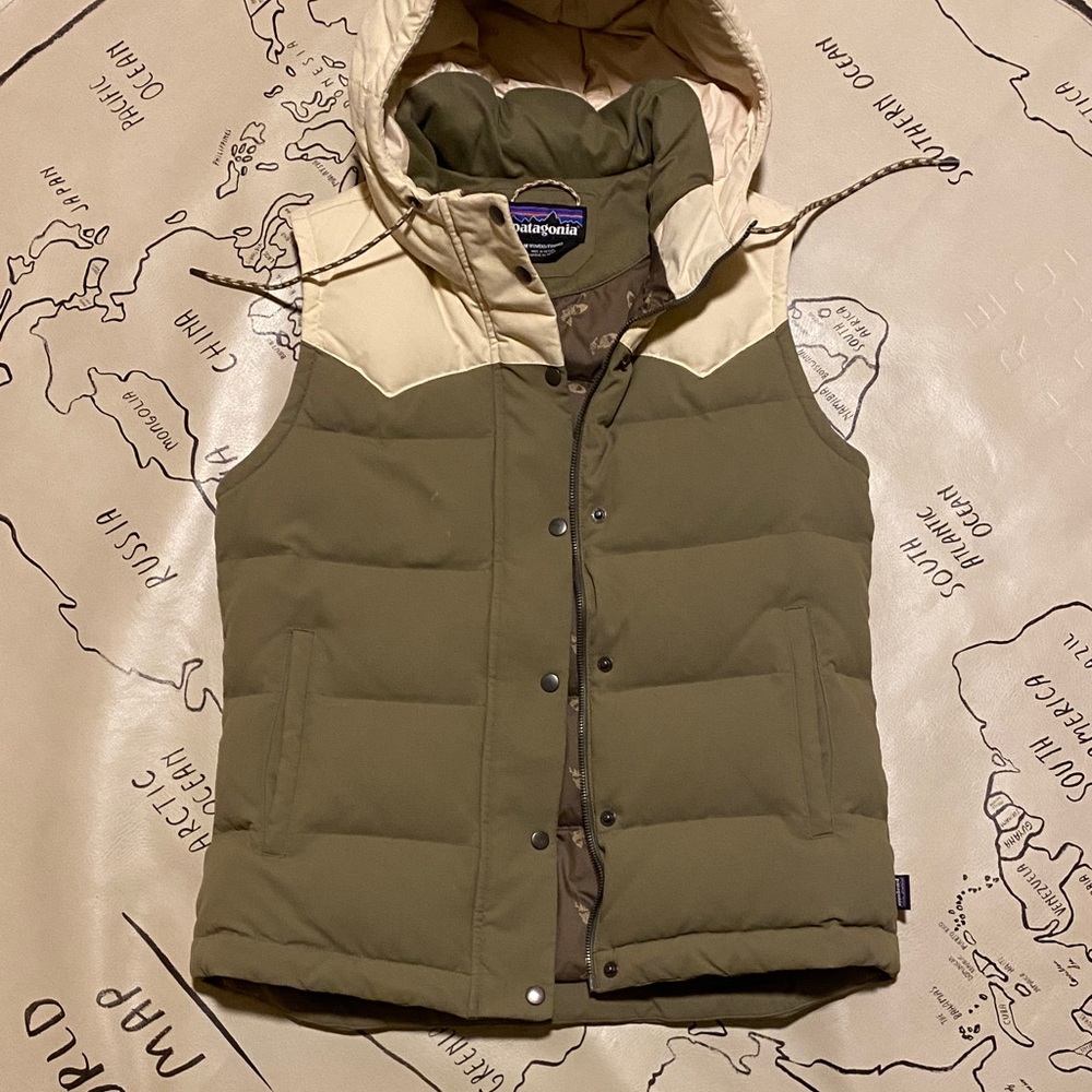 Patagonia Olive and Cream Vest
